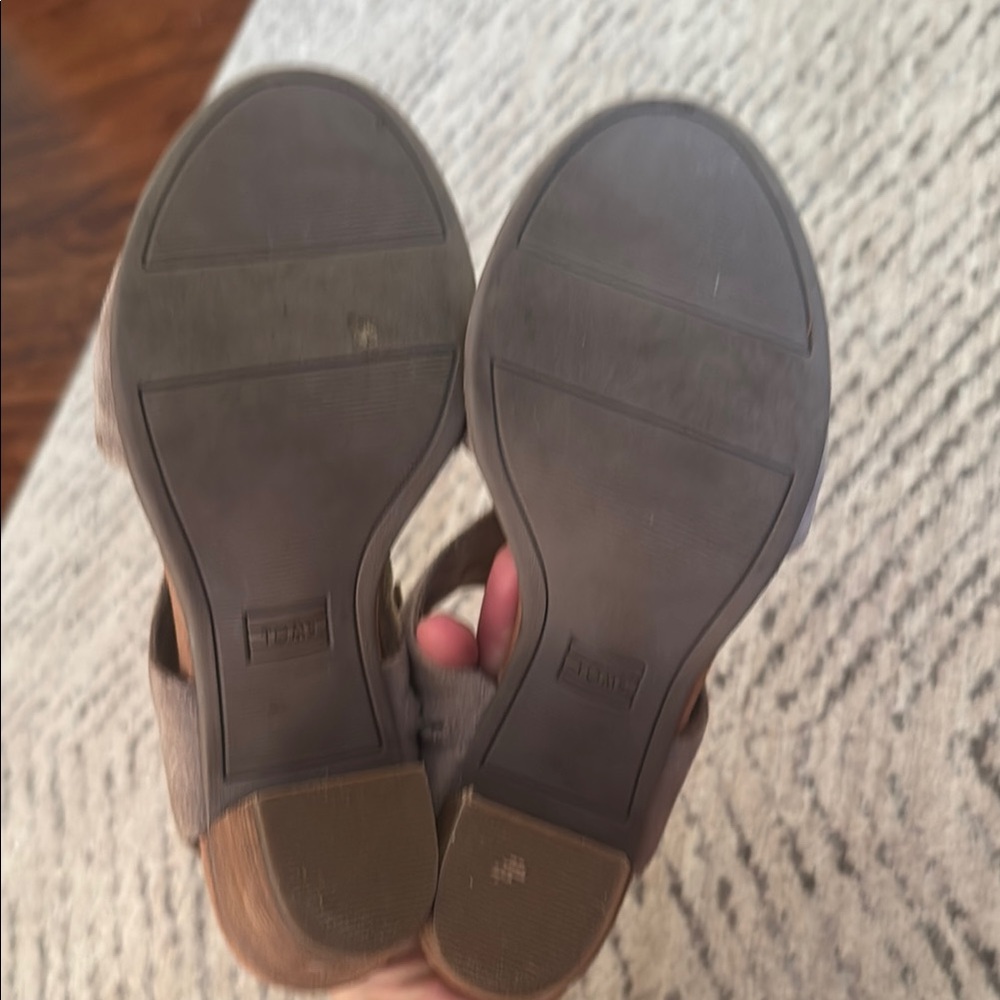 Toms Taupe Suede Heeled Boots - Picture 6 of 9